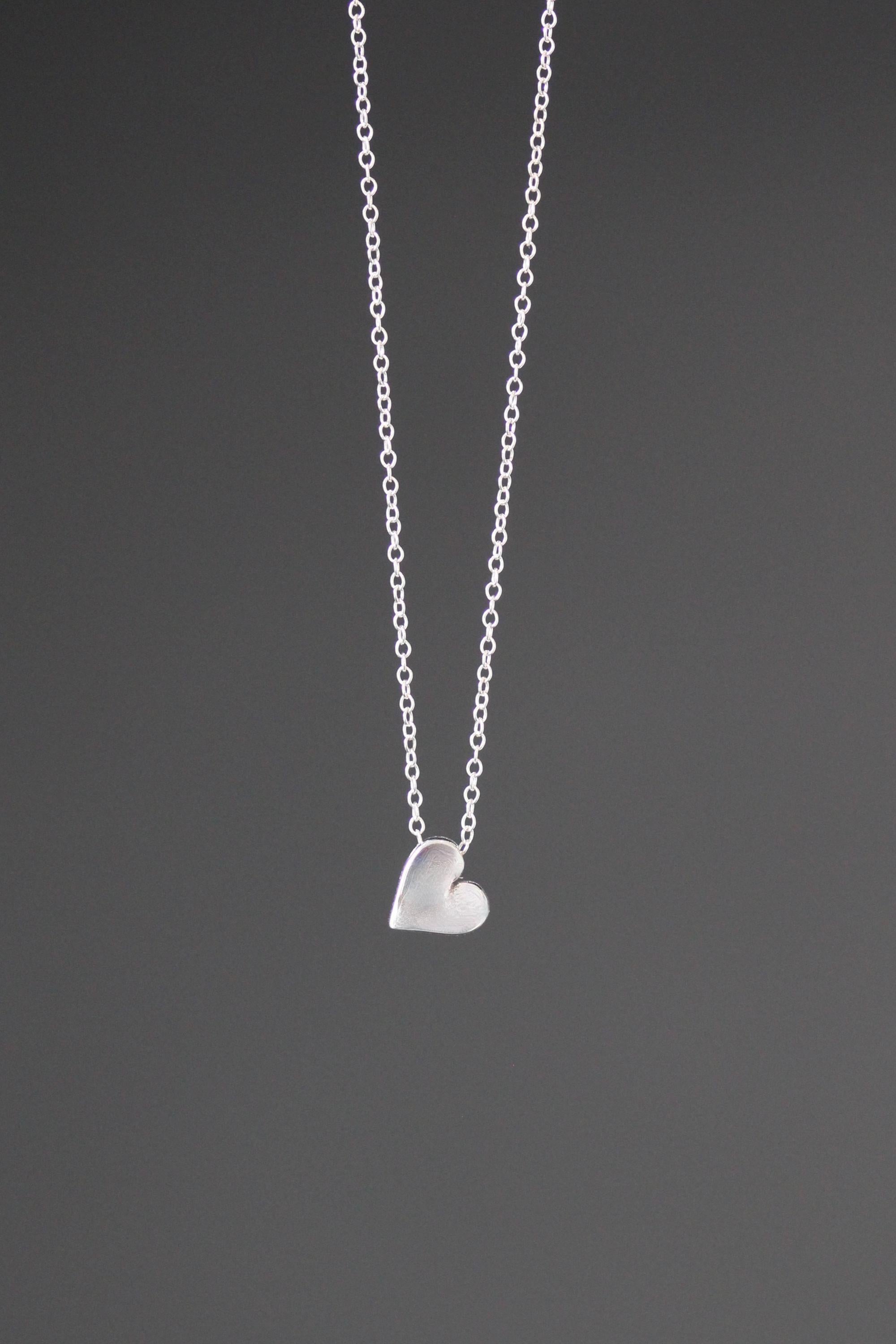Sterling Silver Heart Charm Necklace