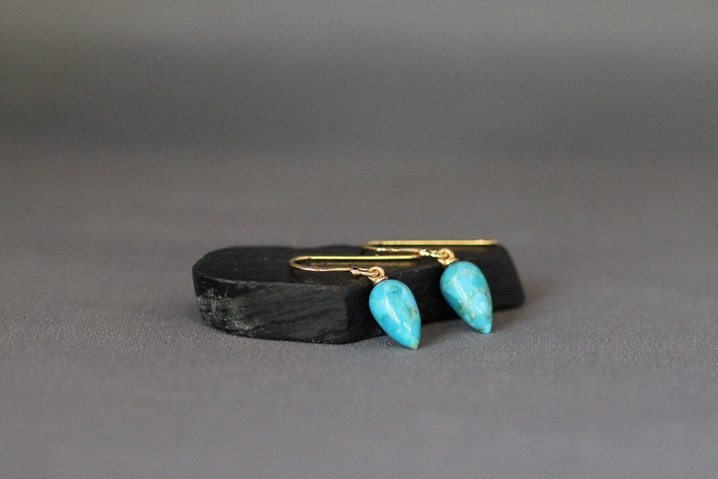 Blue Copper Arizona Turquoise Earrings