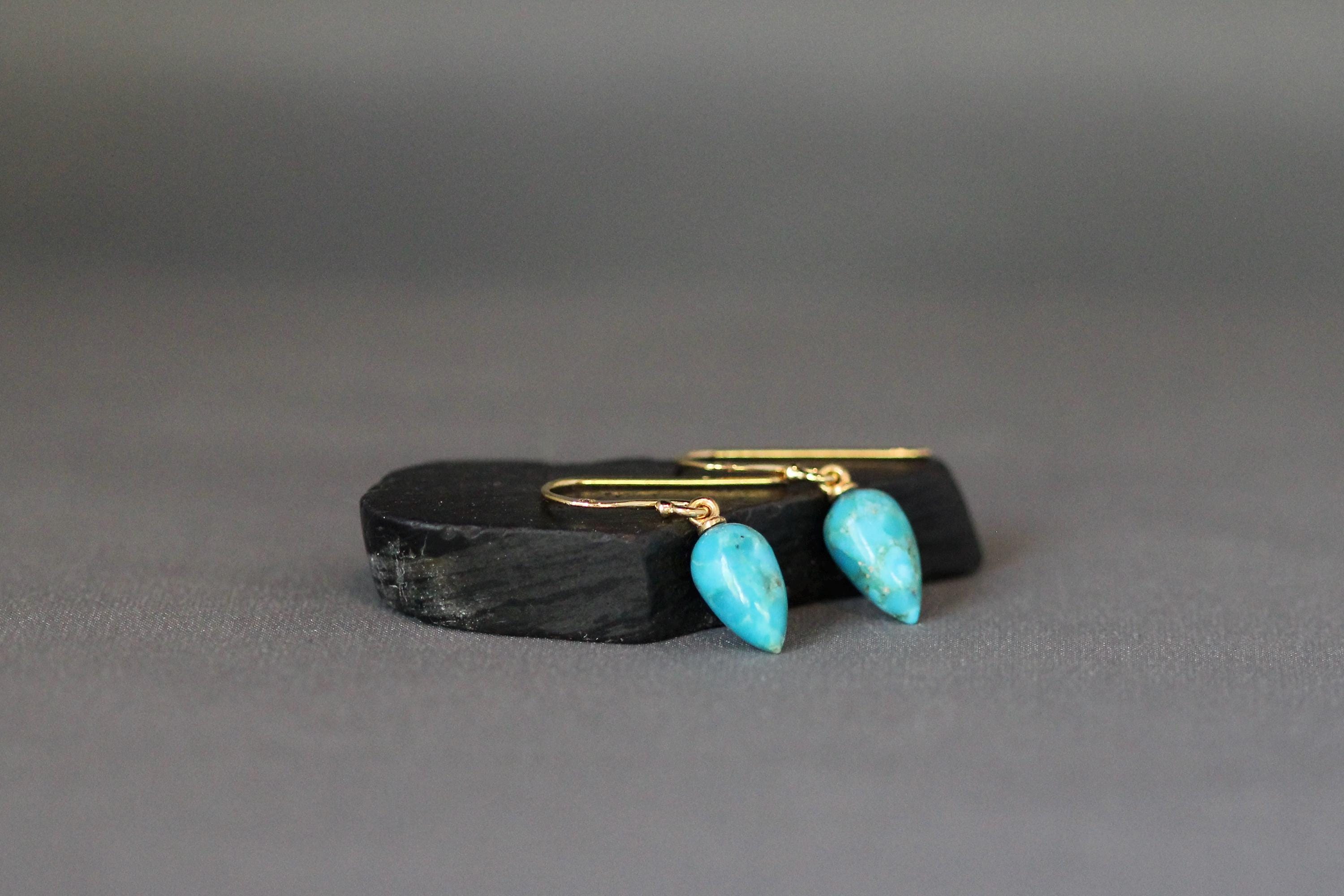 Blue Copper Arizona Turquoise Earrings