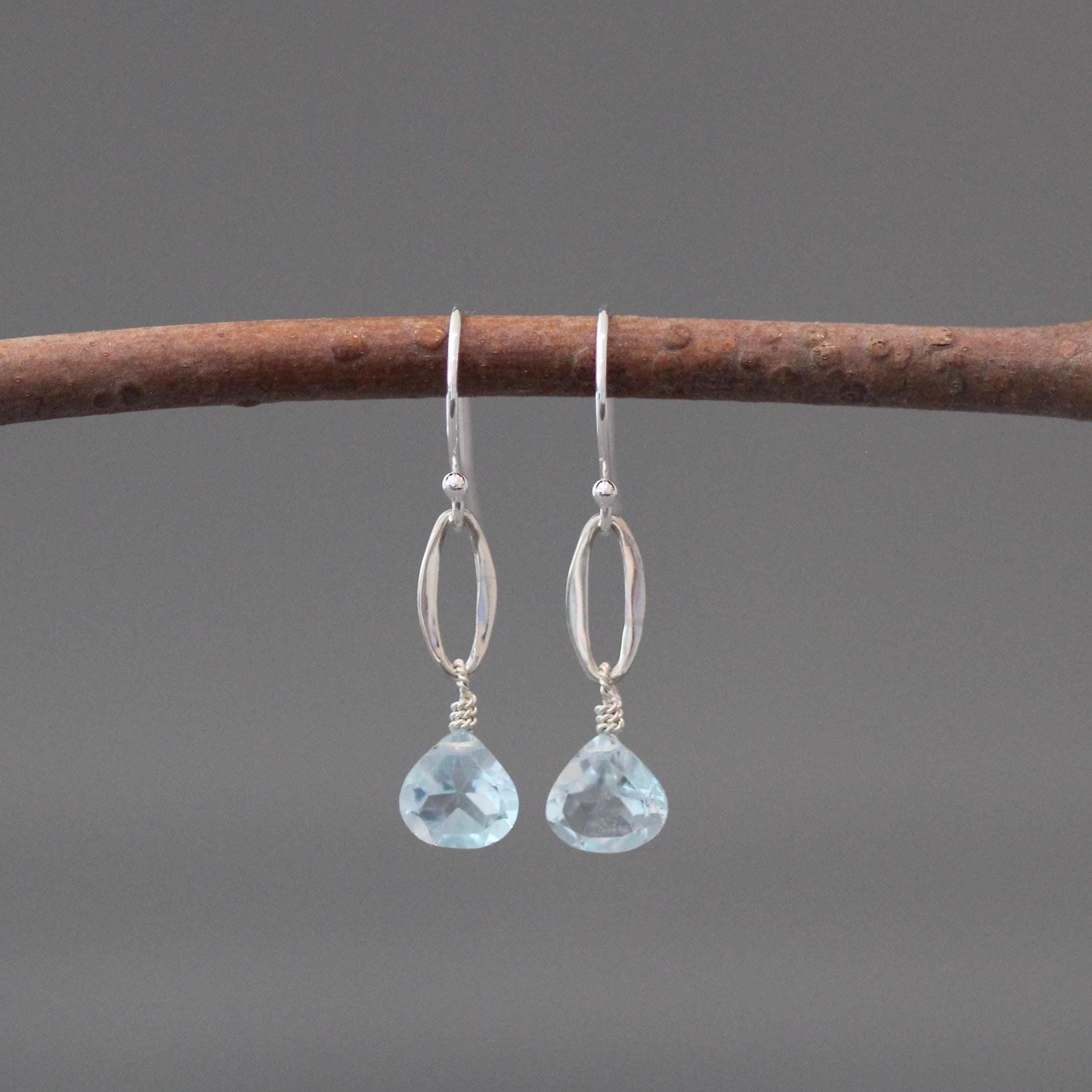 Blue Topaz and Bali Silver Earrings