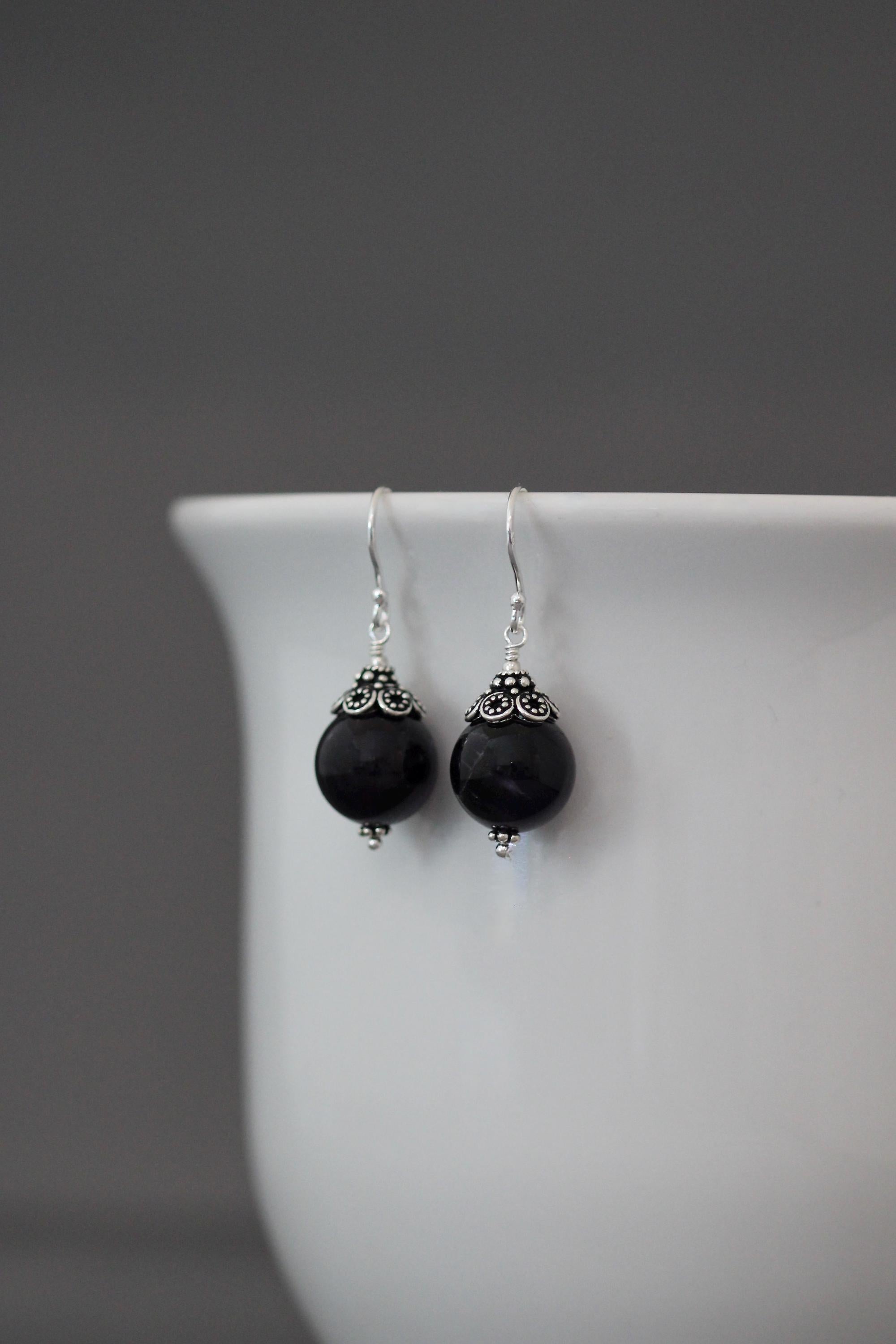 Purple Amethyst and Bali Silver Earrings