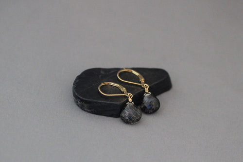 Black Rutilated Quartz Dangle Earrings