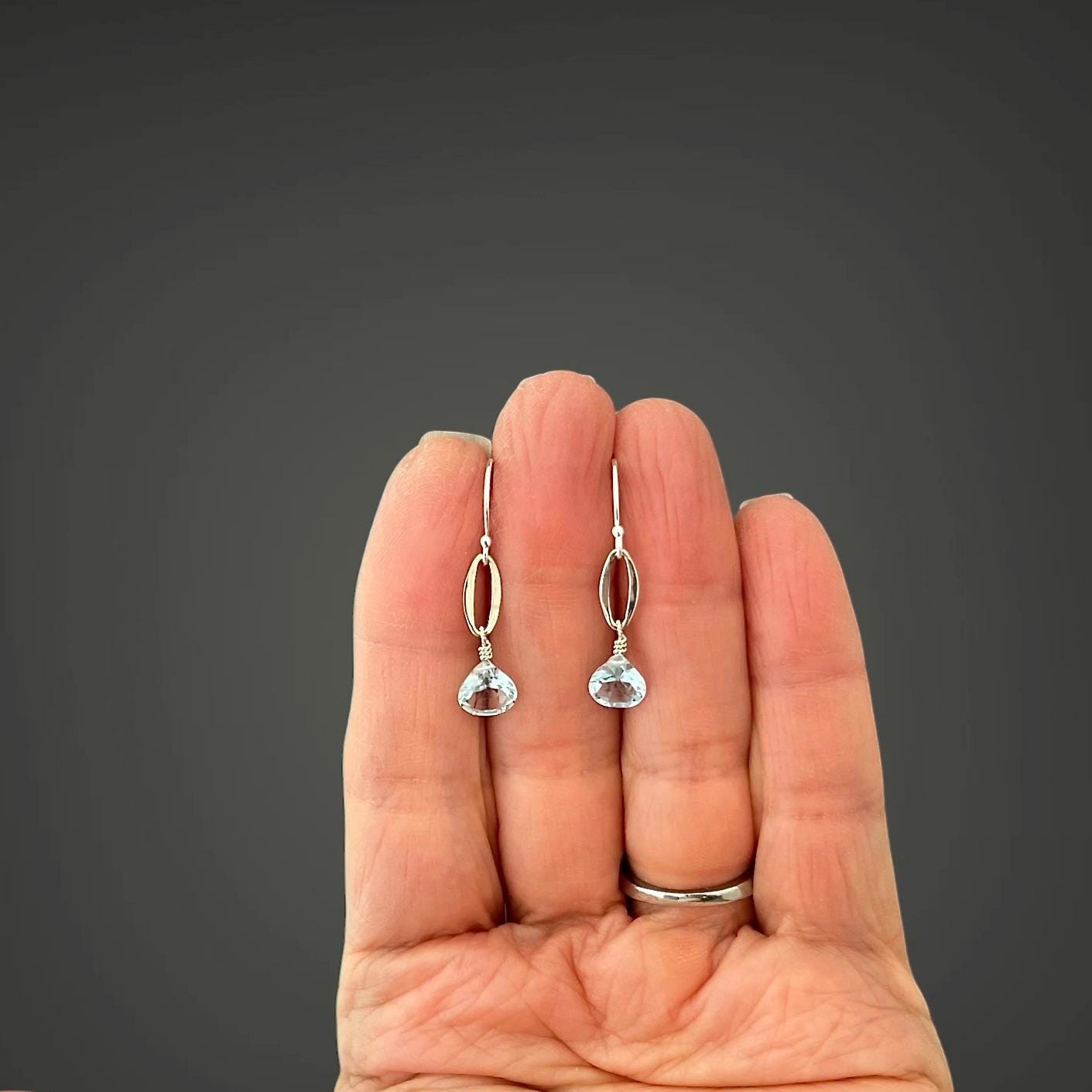 Blue Topaz and Bali Silver Earrings