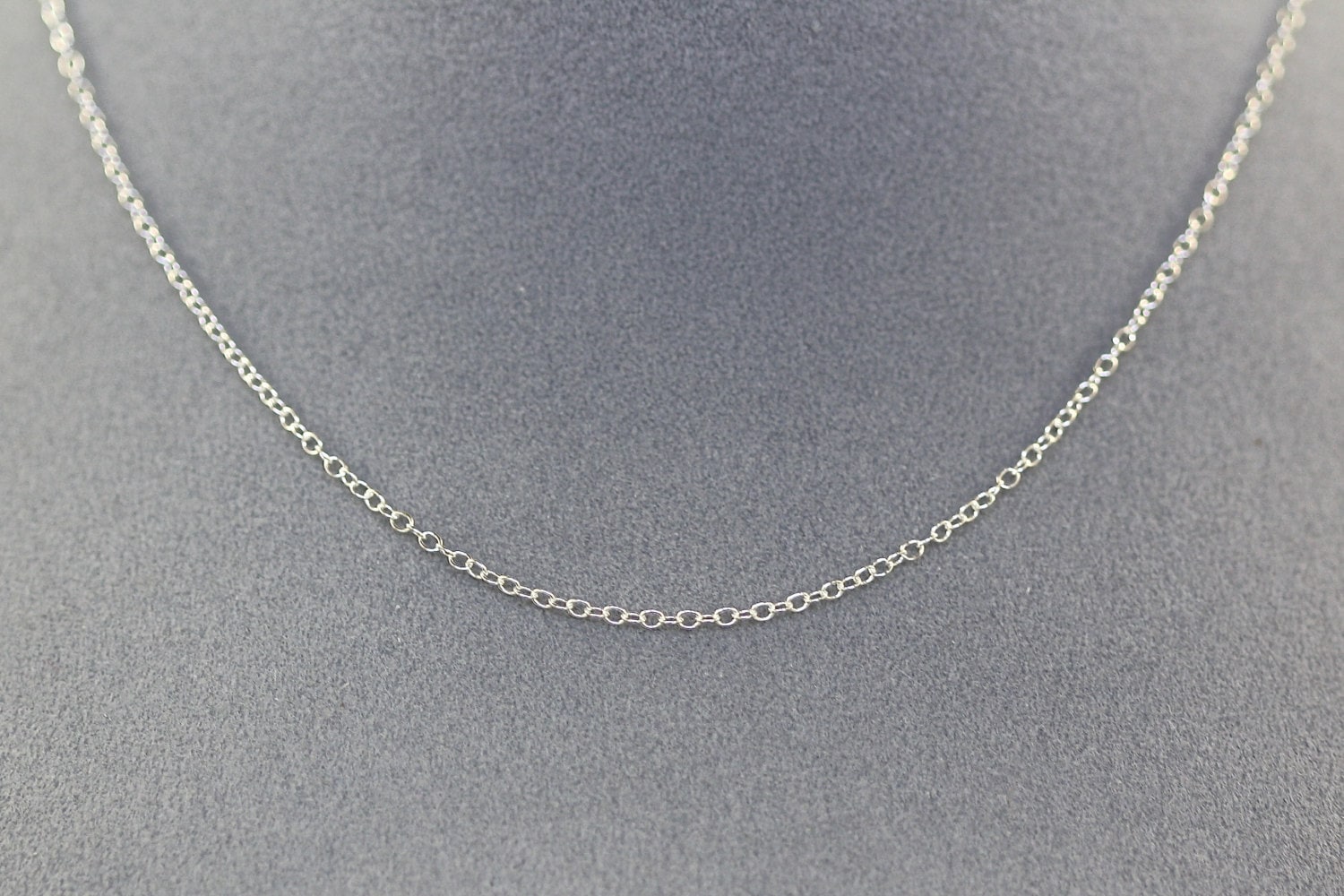 15" Sterling Silver Open Link Finished Chain