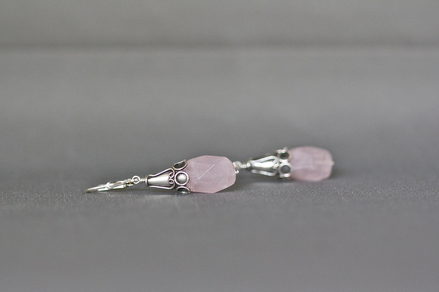 Pink Morganite Nugget and Bali Silver Bead Statement Necklace