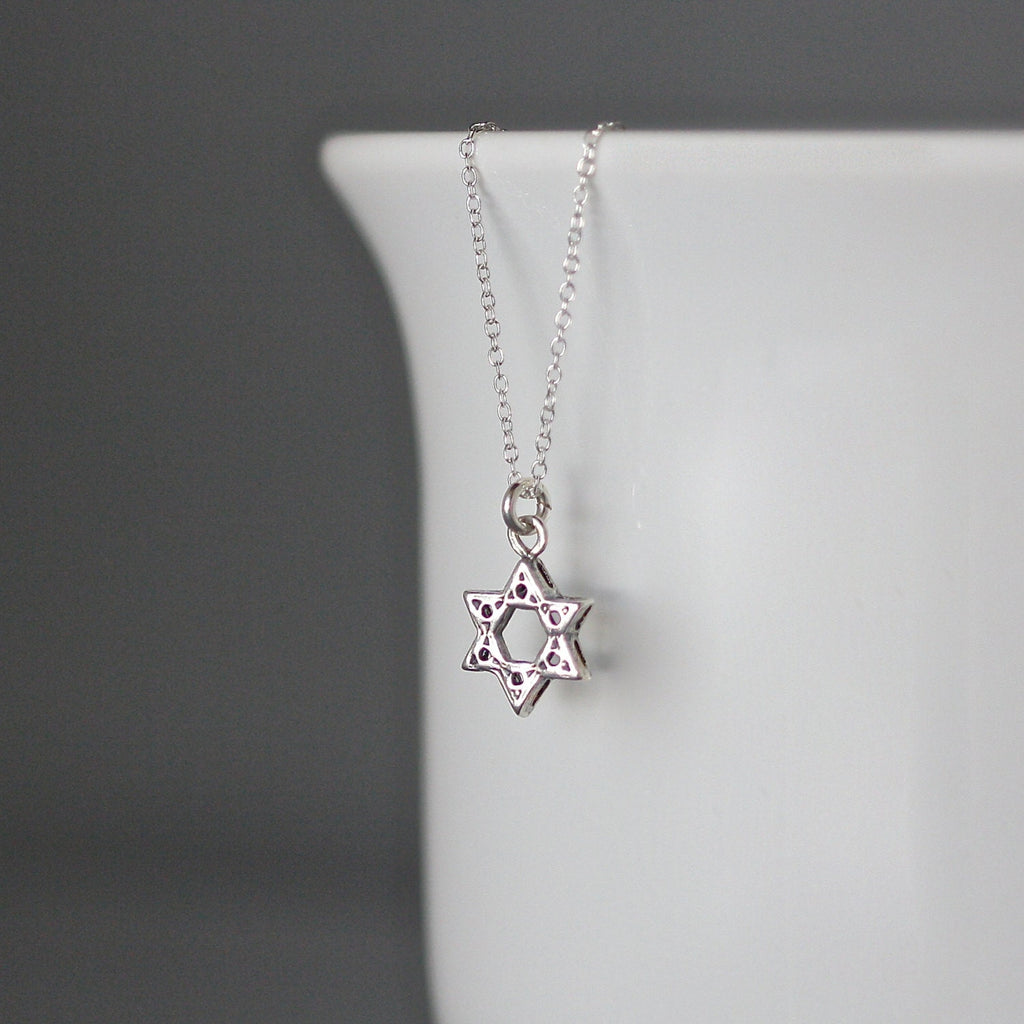 Bali Sterling Silver Star of David Pendant Necklace