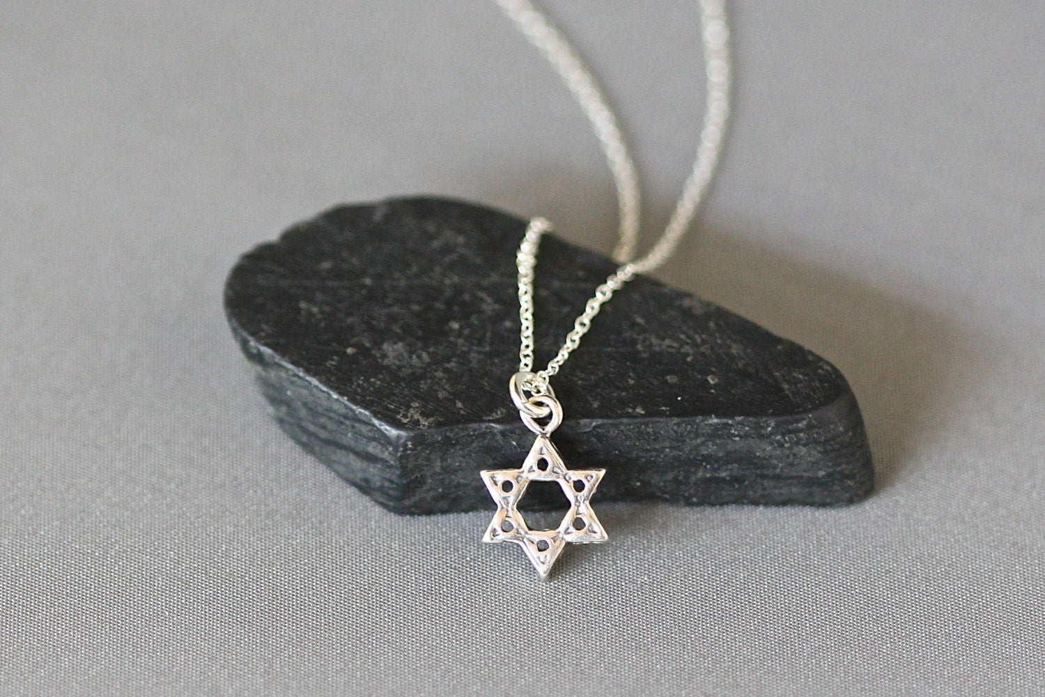 Bali Sterling Silver Star of David Pendant Necklace