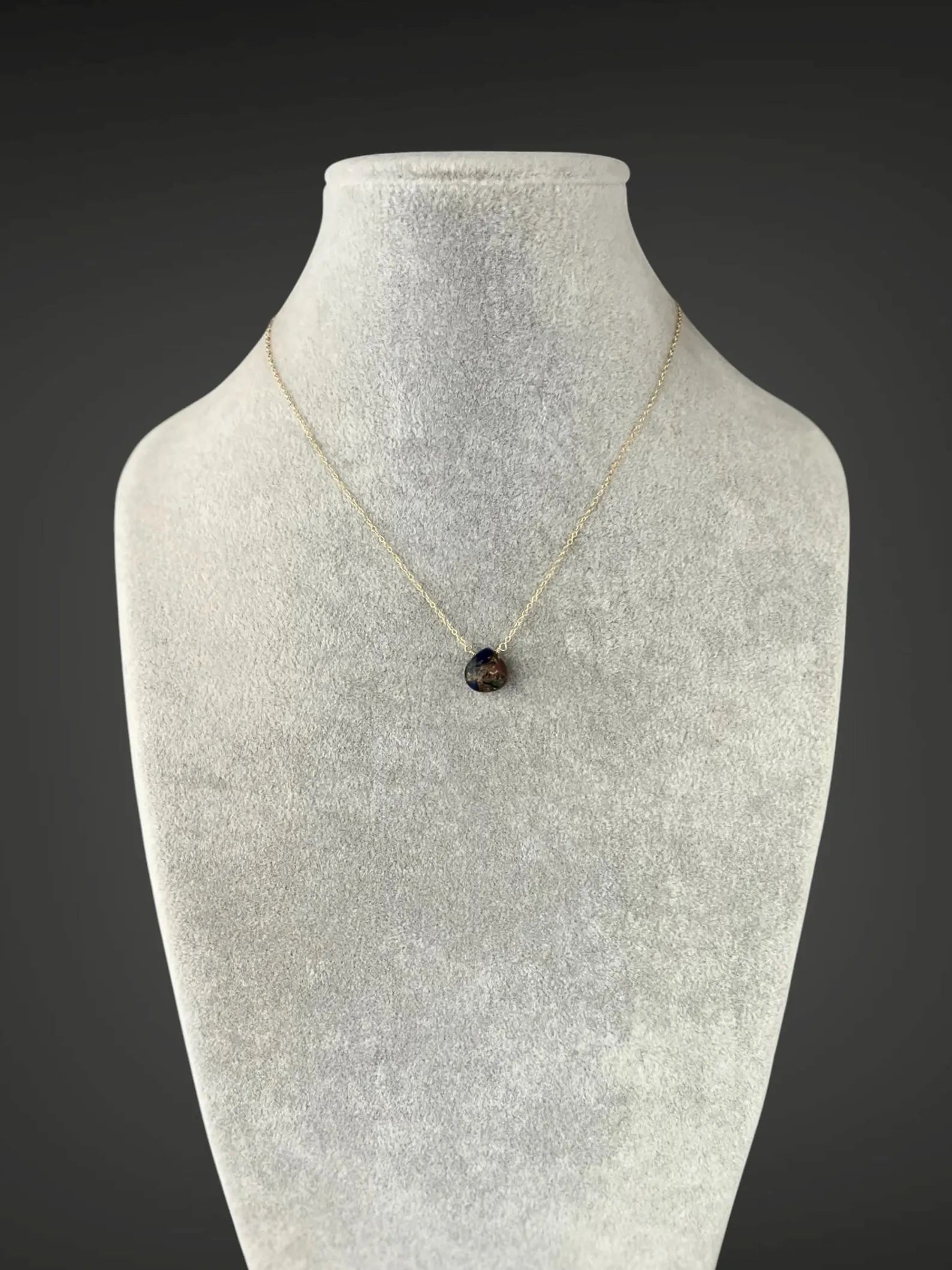 Wire Wrapped Mojave Copper Turquoise and Gold Pendant Necklace