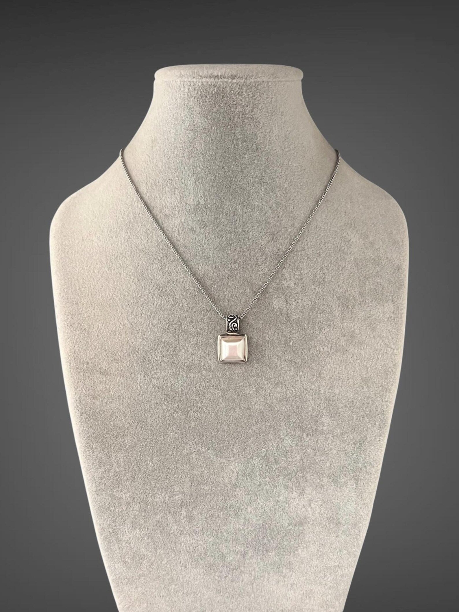 White Freshwater Pearl Pendant Necklace on Sterling SIlver Chain