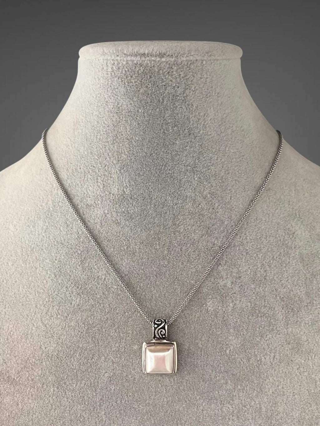White Freshwater Pearl Pendant Necklace on Sterling SIlver Chain
