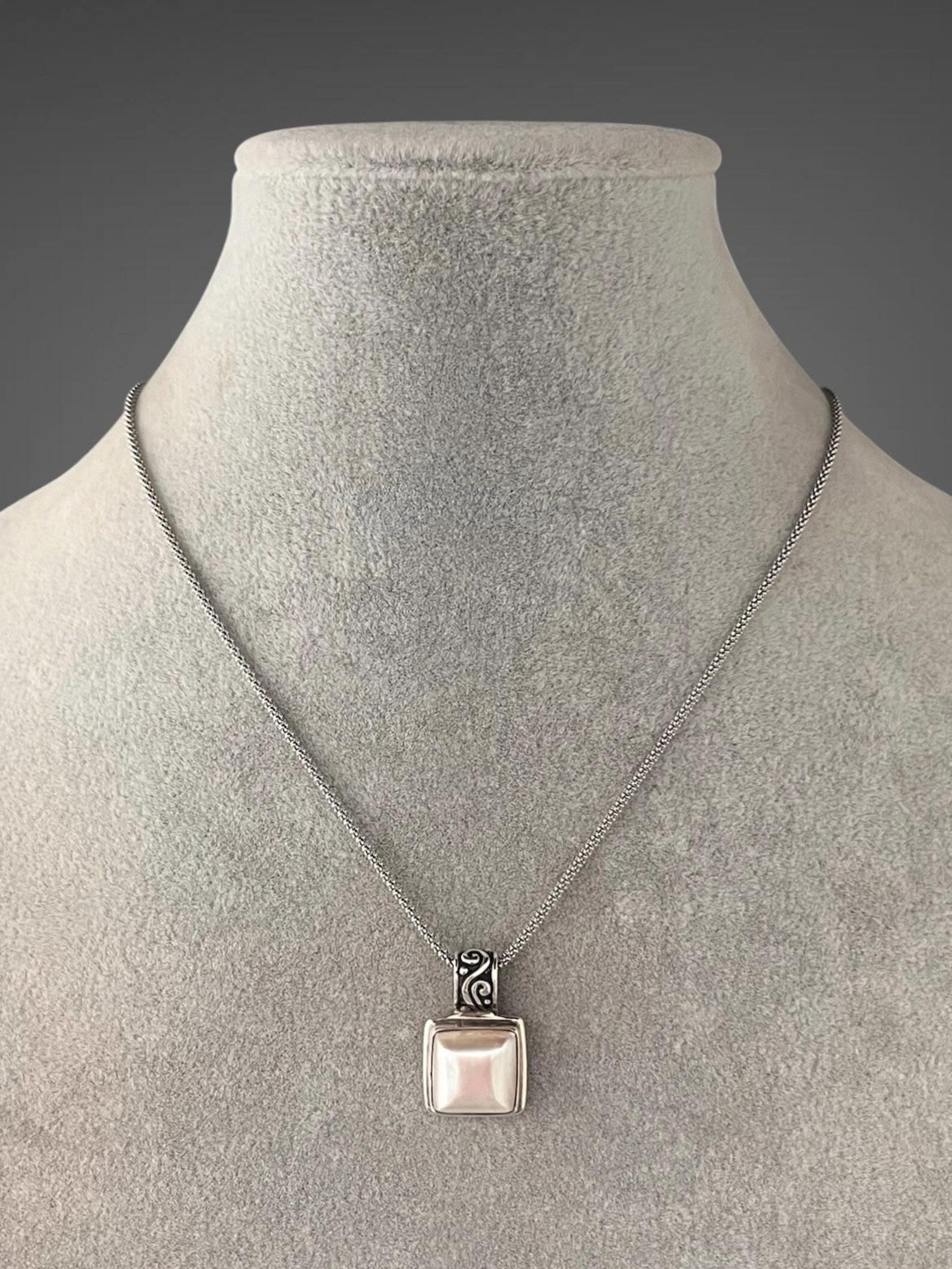 White Freshwater Pearl Pendant Necklace on Sterling SIlver Chain