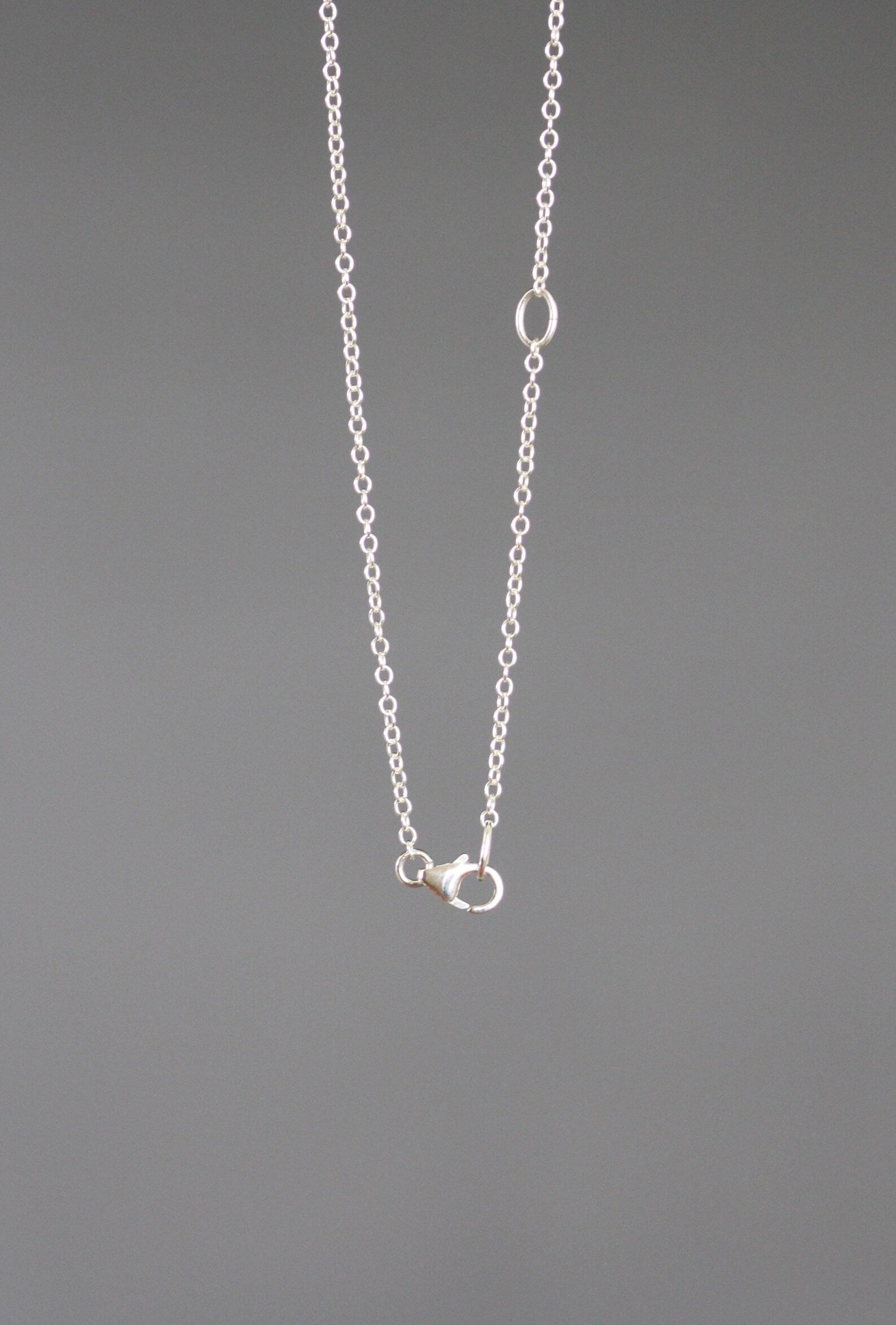 Aqua Chalcedony Teardrop Necklace on Sterling Silver Ribbon Link