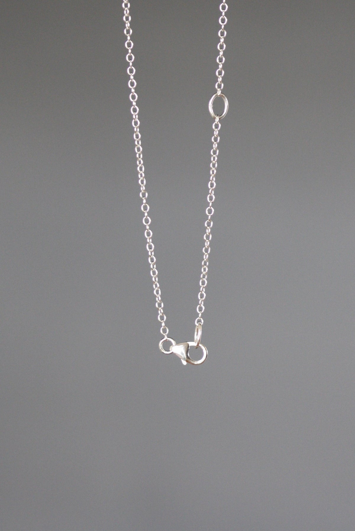 Bali Silver Rose Pendant Necklace on Open Link Chain